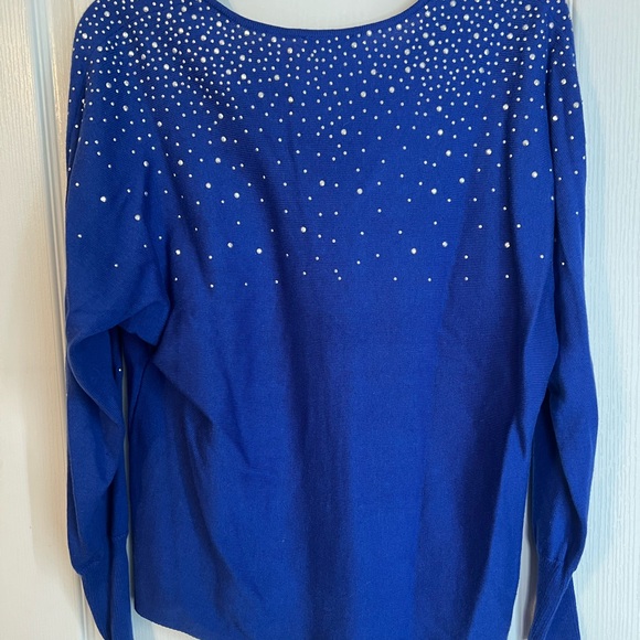 Vince Camuto Royal Blue Embellished Sweater - Picture 3 of 4